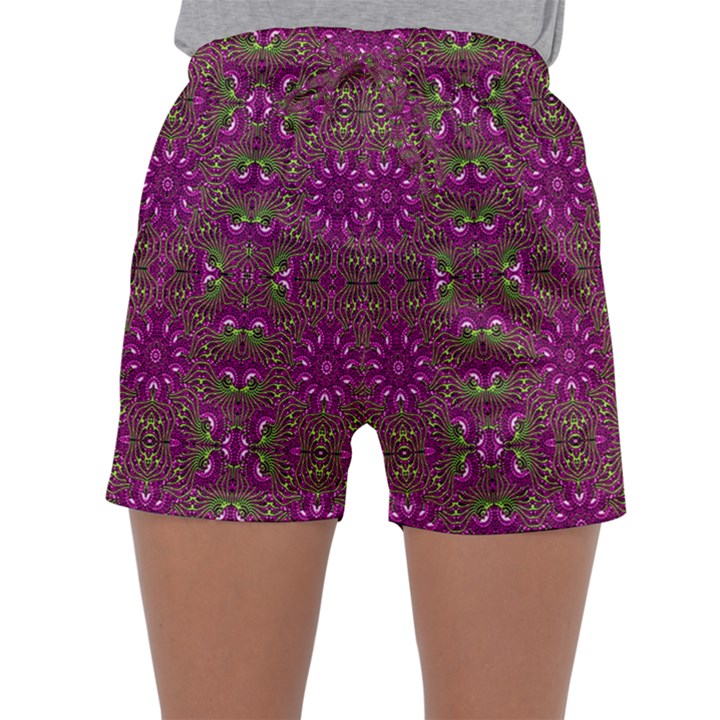 Modern Asian Ornate Pattern Sleepwear Shorts