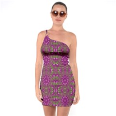 Modern Asian Ornate Pattern One Soulder Bodycon Dress by dflcprints