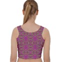 Modern Asian Ornate Pattern Velvet Racer Back Crop Top View2