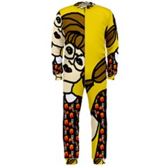 Girl With Popsicle Yellow Background Onepiece Jumpsuit (men)  by snowwhitegirl