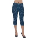 Retro Space Pattern Lightweight Velour Capri Leggings  View1