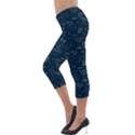 Retro Space Pattern Lightweight Velour Capri Leggings  View3