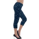 Retro Space Pattern Lightweight Velour Capri Leggings  View4