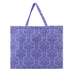 Victorian Blue Ornamental Zipper Large Tote Bag by snowwhitegirl