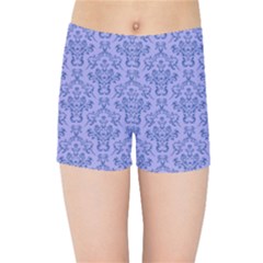 Victorian Blue Ornamental Kids Sports Shorts by snowwhitegirl