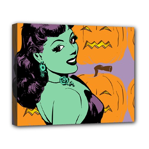 Zombie Retro Girl Deluxe Canvas 20  X 16  (stretched) by snowwhitegirl