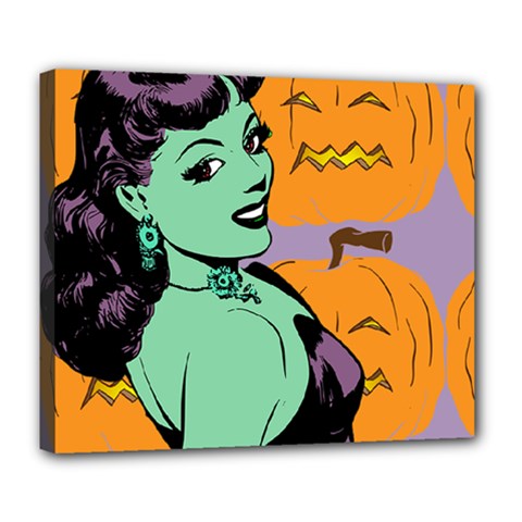 Zombie Retro Girl Deluxe Canvas 24  X 20  (stretched) by snowwhitegirl