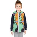 Zombie Retro Girl Kid s Hooded Puffer Vest View1