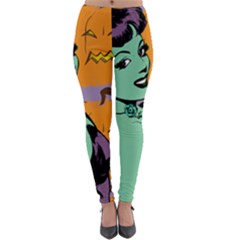 Zombie Retro Girl Lightweight Velour Leggings by snowwhitegirl