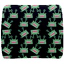 Green Alien Monster Pattern Black Back Support Cushion View1