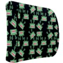 Green Alien Monster Pattern Black Back Support Cushion View2