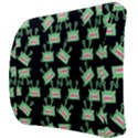 Green Alien Monster Pattern Black Back Support Cushion View3