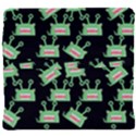 Green Alien Monster Pattern Black Back Support Cushion View4