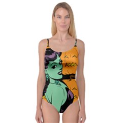 Zombie Retro Girl Black Camisole Leotard  by snowwhitegirl