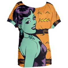 Zombie Retro Girl Black Women s Oversized Tee by snowwhitegirl