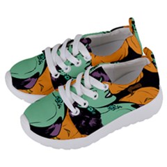 Zombie Retro Girl Black Kids  Lightweight Sports Shoes by snowwhitegirl