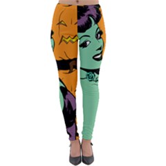 Zombie Retro Girl Black Lightweight Velour Leggings by snowwhitegirl