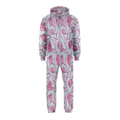 Pink Roses Pattern Hooded Jumpsuit (kids) by JadehawksAnD