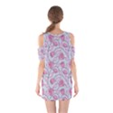 Pink Roses Pattern Shoulder Cutout One Piece Dress View2