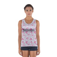 Pink Roses Pattern Sport Tank Top  by JadehawksAnD