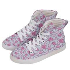 Pink Roses Pattern Men s Hi-top Skate Sneakers by JadehawksAnD