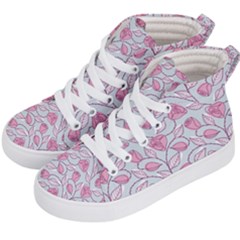 Pink Roses Pattern Kid s Hi-top Skate Sneakers by JadehawksAnD