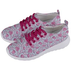 Pink Roses Pattern Men s Lightweight Sports Shoes