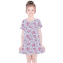 Pink Roses Pattern Kids  Simple Cotton Dress View1