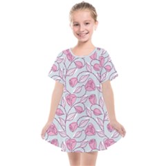 Pink Roses Pattern Kids  Smock Dress by JadehawksAnD