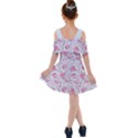 Pink Roses Pattern Kids  Shoulder Cutout Chiffon Dress View2