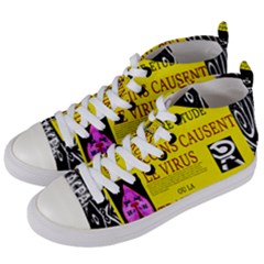 Ronald Story Vaccine Mrtacpans Women s Mid-top Canvas Sneakers by MRTACPANS