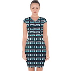 Aqua Cassette Capsleeve Drawstring Dress  by snowwhitegirl