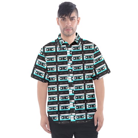 Aqua Cassette Men s Short Sleeve Shirt by snowwhitegirl