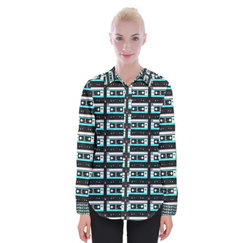 Aqua Cassette Womens Long Sleeve Shirt by snowwhitegirl