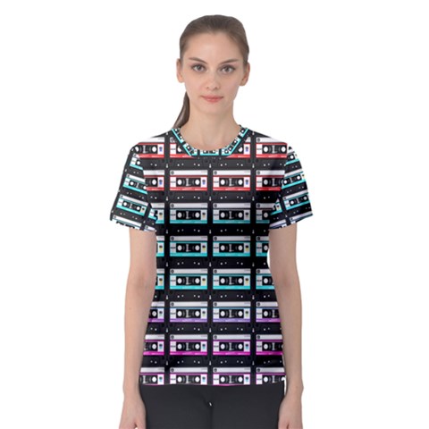 Three Color Ombre Cassette Women s Sport Mesh Tee by snowwhitegirl