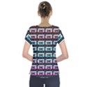 Three Color Ombre Cassette Short Sleeve Front Detail Top View2