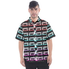 Three Color Ombre Cassette Men s Short Sleeve Shirt