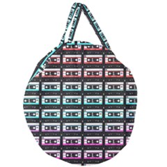 Three Color Ombre Cassette Giant Round Zipper Tote by snowwhitegirl