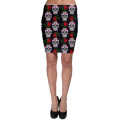 Skull Pattern Black Bodycon Skirt by snowwhitegirl