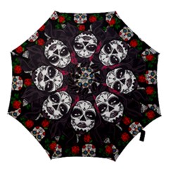 Mexican Skull Lady Hook Handle Umbrellas (small) by snowwhitegirl