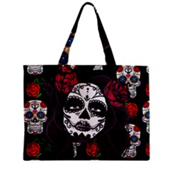 Mexican Skull Lady Zipper Mini Tote Bag by snowwhitegirl