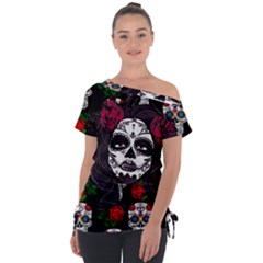 Mexican Skull Lady Tie-up Tee