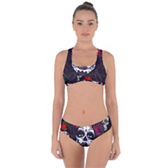 Mexican Skull Lady Criss Cross Bikini Set by snowwhitegirl