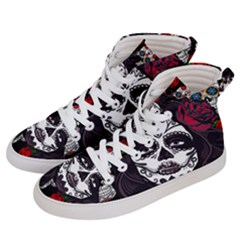 Mexican Skull Lady Men s Hi-top Skate Sneakers by snowwhitegirl