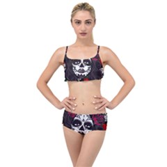 Mexican Skull Lady Layered Top Bikini Set by snowwhitegirl