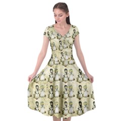 Little Victorian Girls Pattern Cap Sleeve Wrap Front Dress by snowwhitegirl