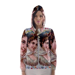 Victorian Lady Blue Floral Hooded Windbreaker (women) by snowwhitegirl