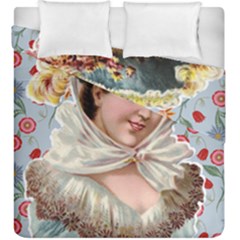 Victorian Lady Blue Floral Duvet Cover Double Side (king Size) by snowwhitegirl