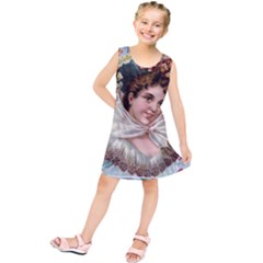 Victorian Lady Blue Floral Kids  Tunic Dress by snowwhitegirl