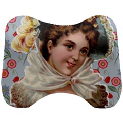 Victorian Lady Blue Floral Head Support Cushion by snowwhitegirl